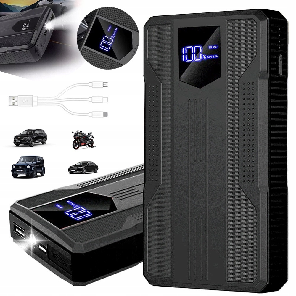 Urządzenie Rozruchowe Do Samochodu, Motocykla 6400MAH Powerbank 800A 12V