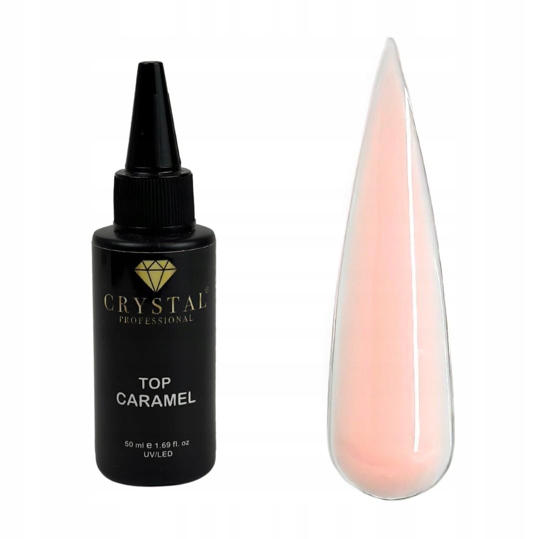 Top Hybrydowy do paznokci kamuflujący Caramel No Wipe Crystal Pro
