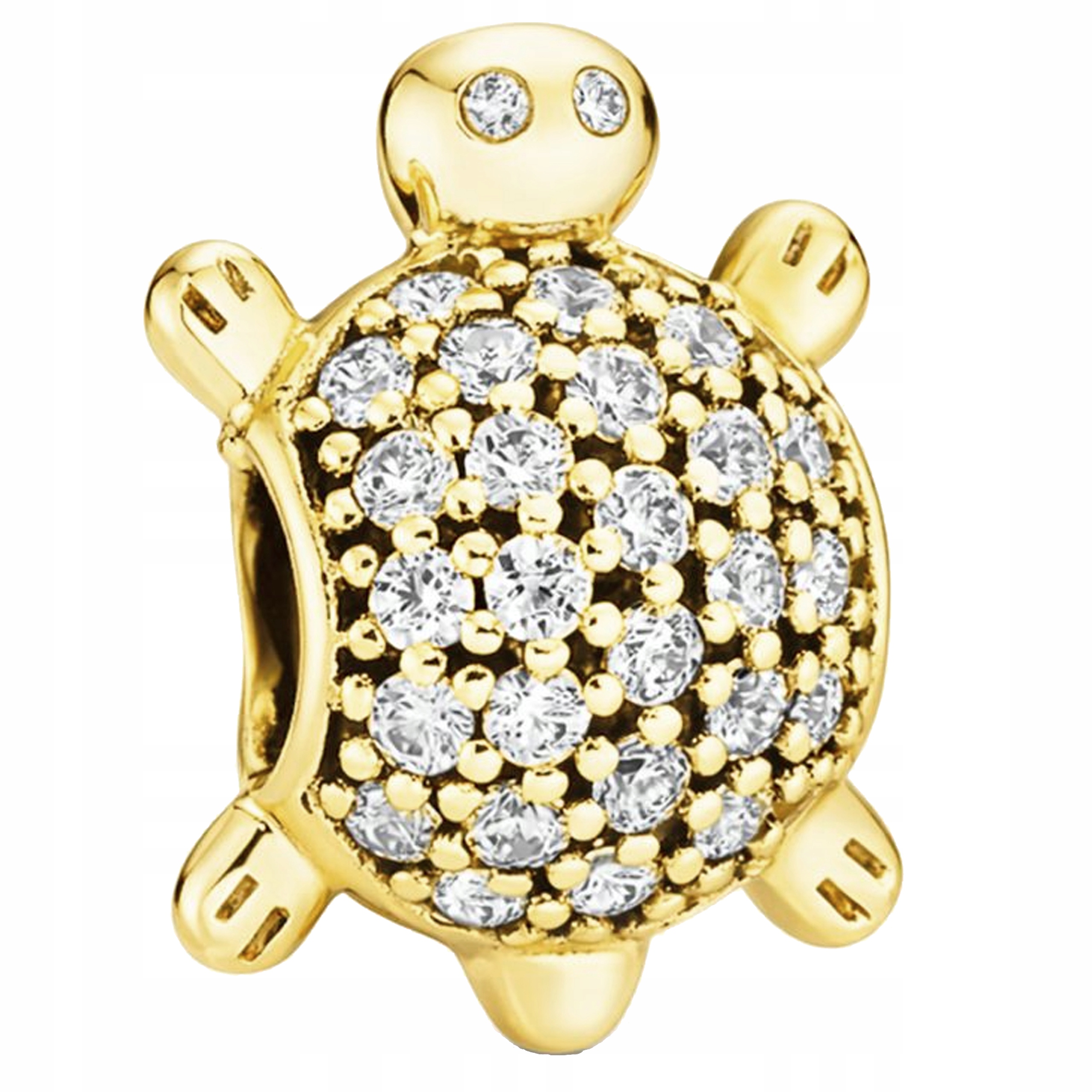 Zlatý Charms Želva Želvička s zirkony Beads s želvou Turtle Stříbro 925