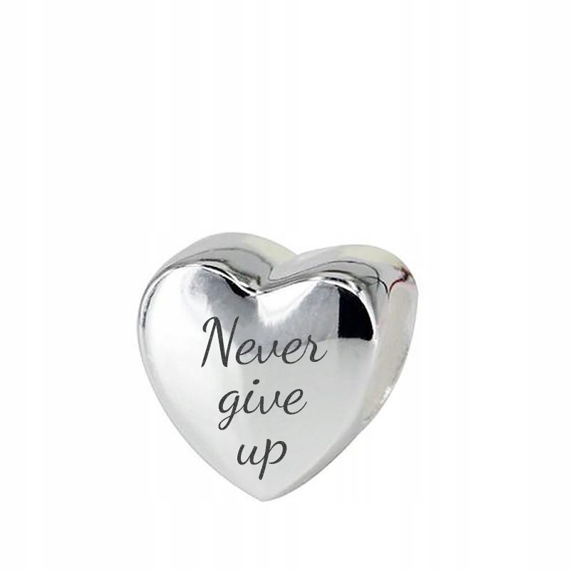 

Charms srebro 925 Never Give Up zawieszka beads