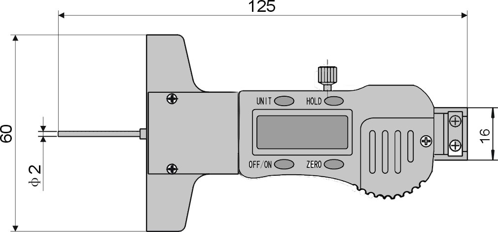 GŁĘBOKOŚCIOMIERZ ELEKTRONICZNY 2.0 x 30mm 0.01 Rodzaj elektroniczna