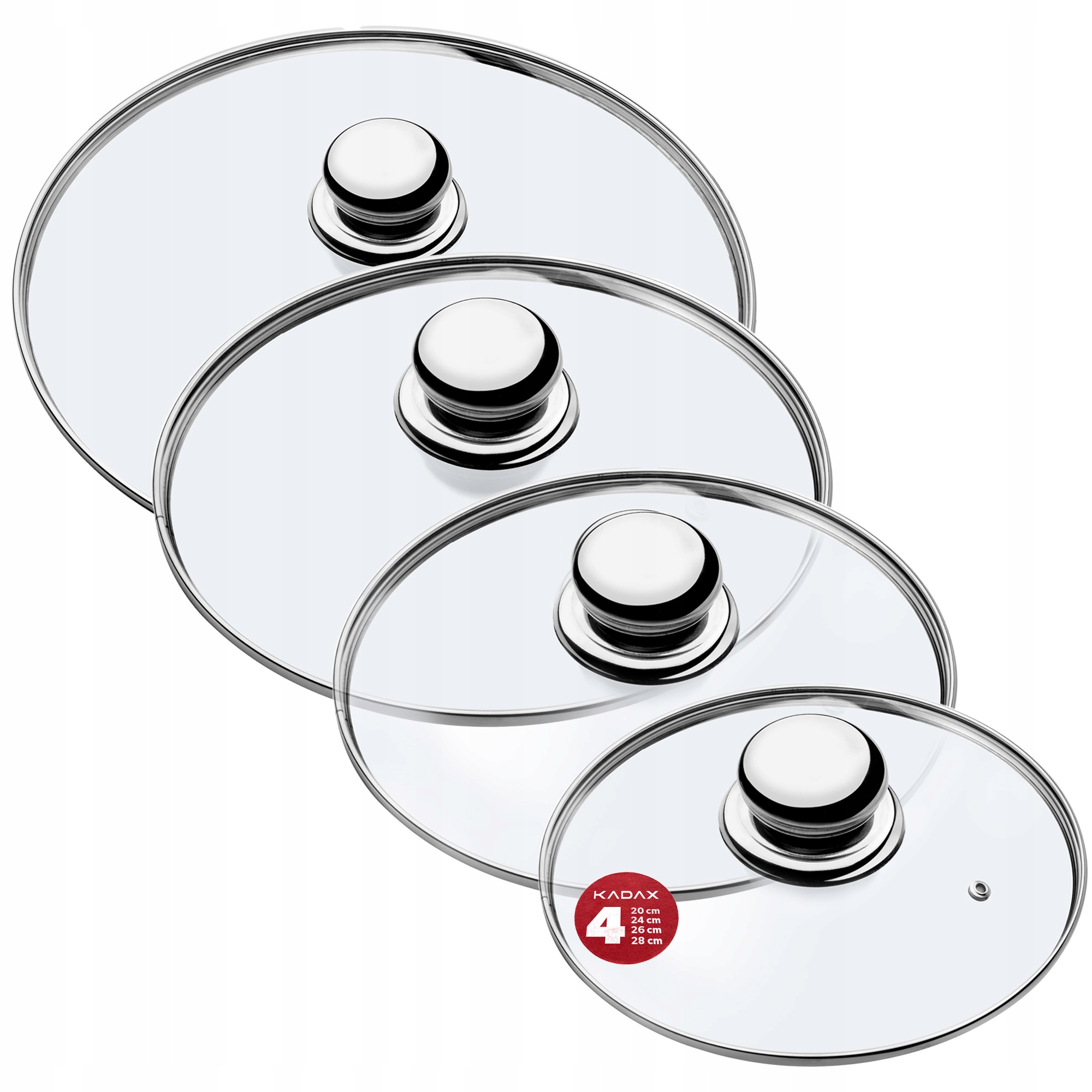 

Kadax Pokrywka Szklana Zestaw Pokryw 20/24/26/28cm