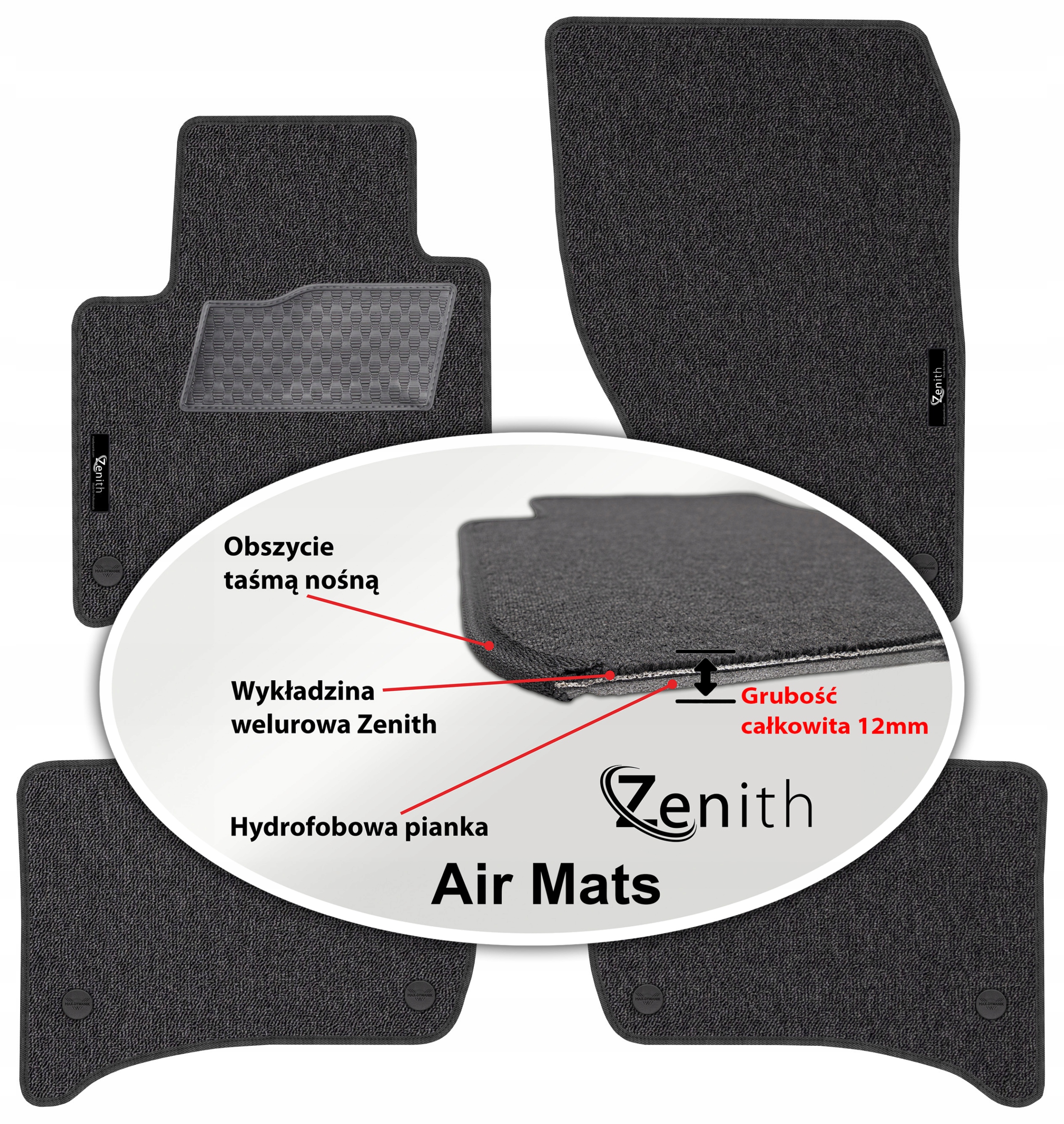 Porsche Cayenne II 2010-2017 Velúrové koberčeky do auta Zenith Air Mats