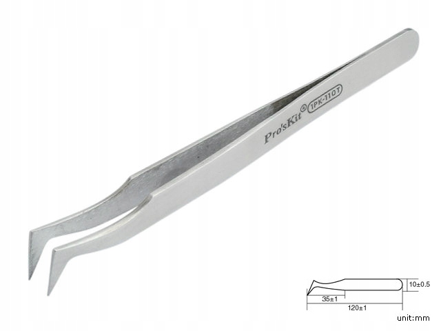 Pęseta antymagnetyczna nierdzewna 120mm