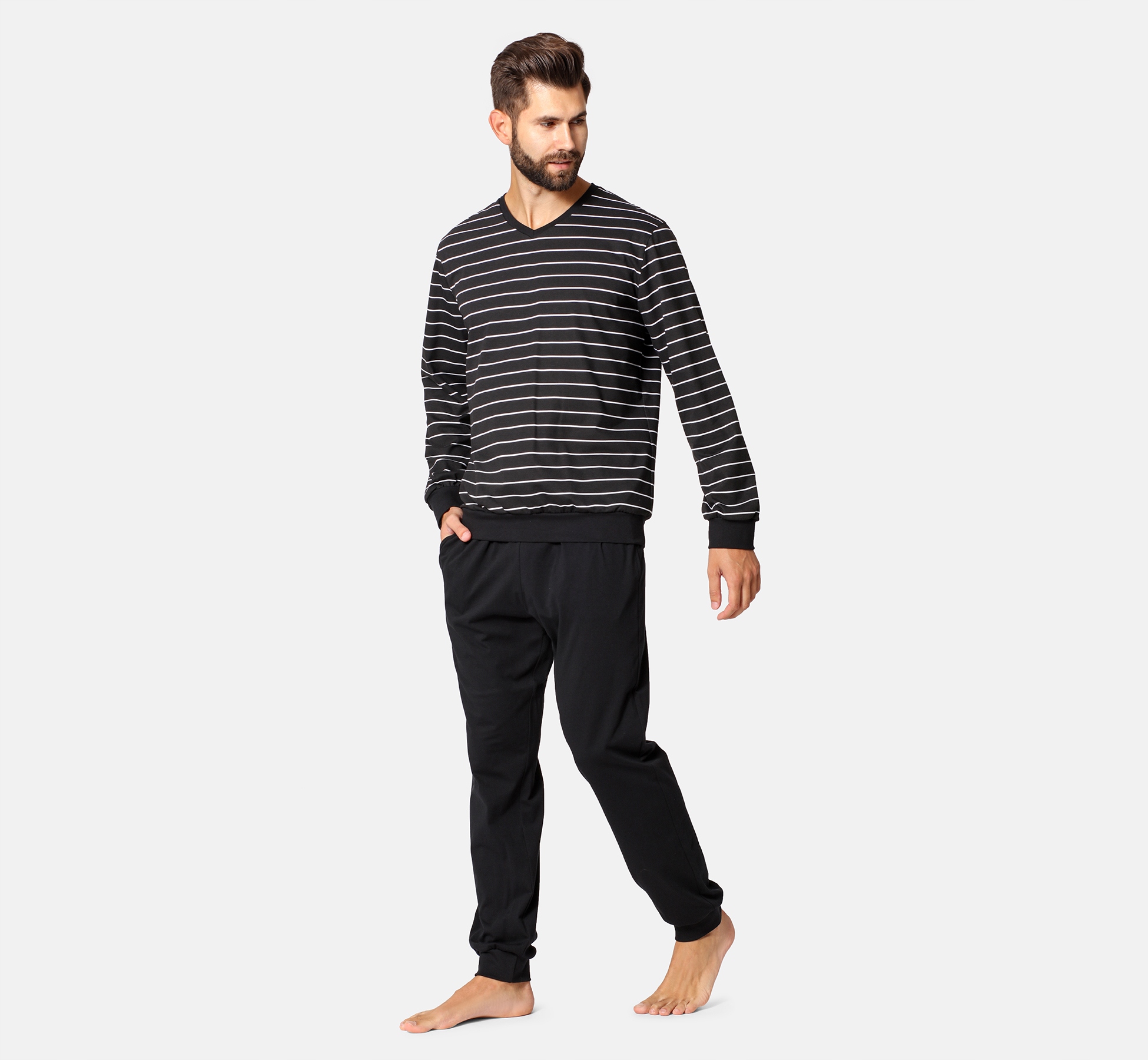 Piżama męska bawełniana długa koszula spodnie L Rozmiar L