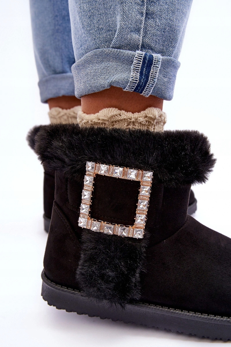 ŚNIEGOWCE OCIEPLONE KLAMRA FUTERKO CZARNE 39 Kolor podeszwy czarny