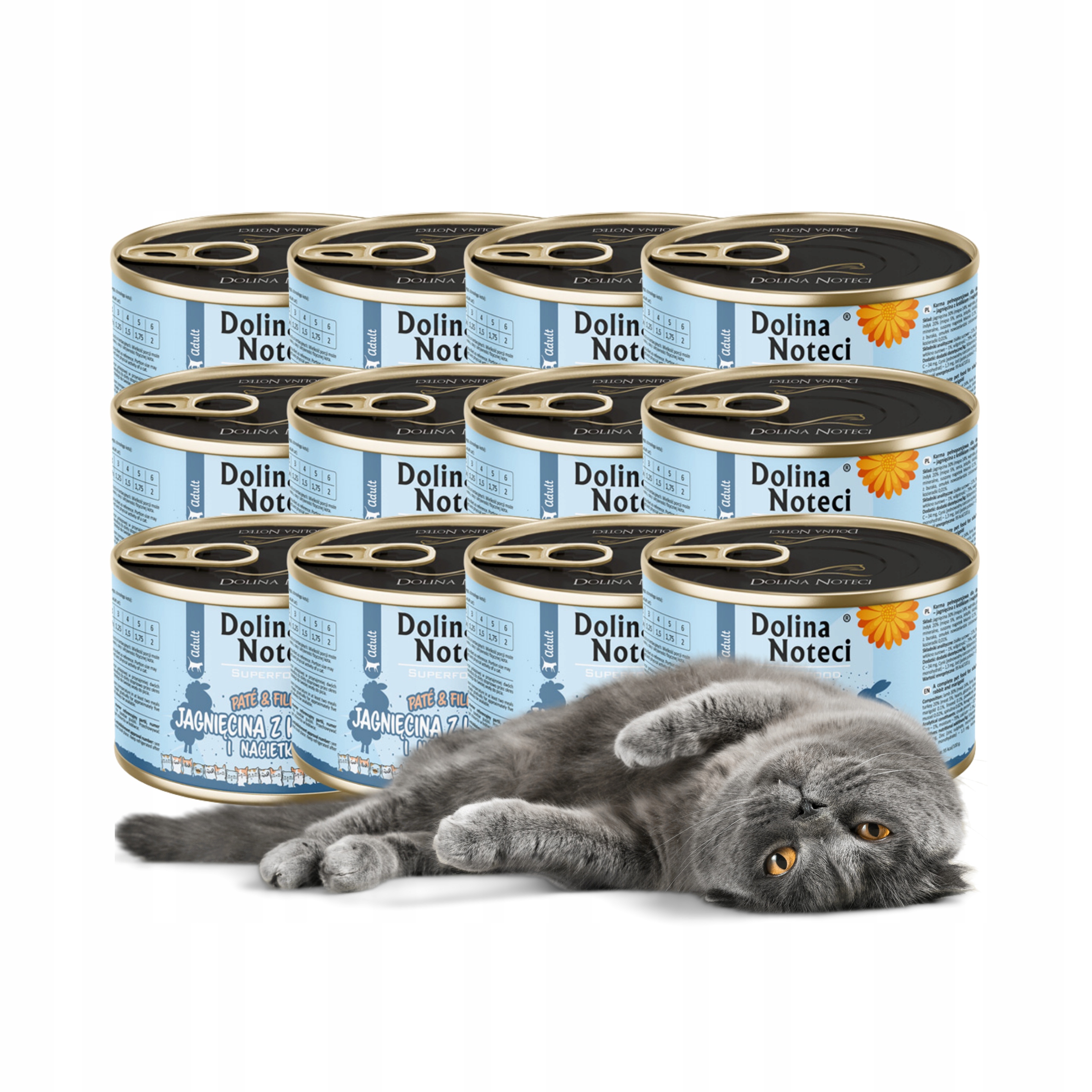 Levně Dolina Noteci Superfood paštika a filé pro kočky jehněčí králík 12x185g