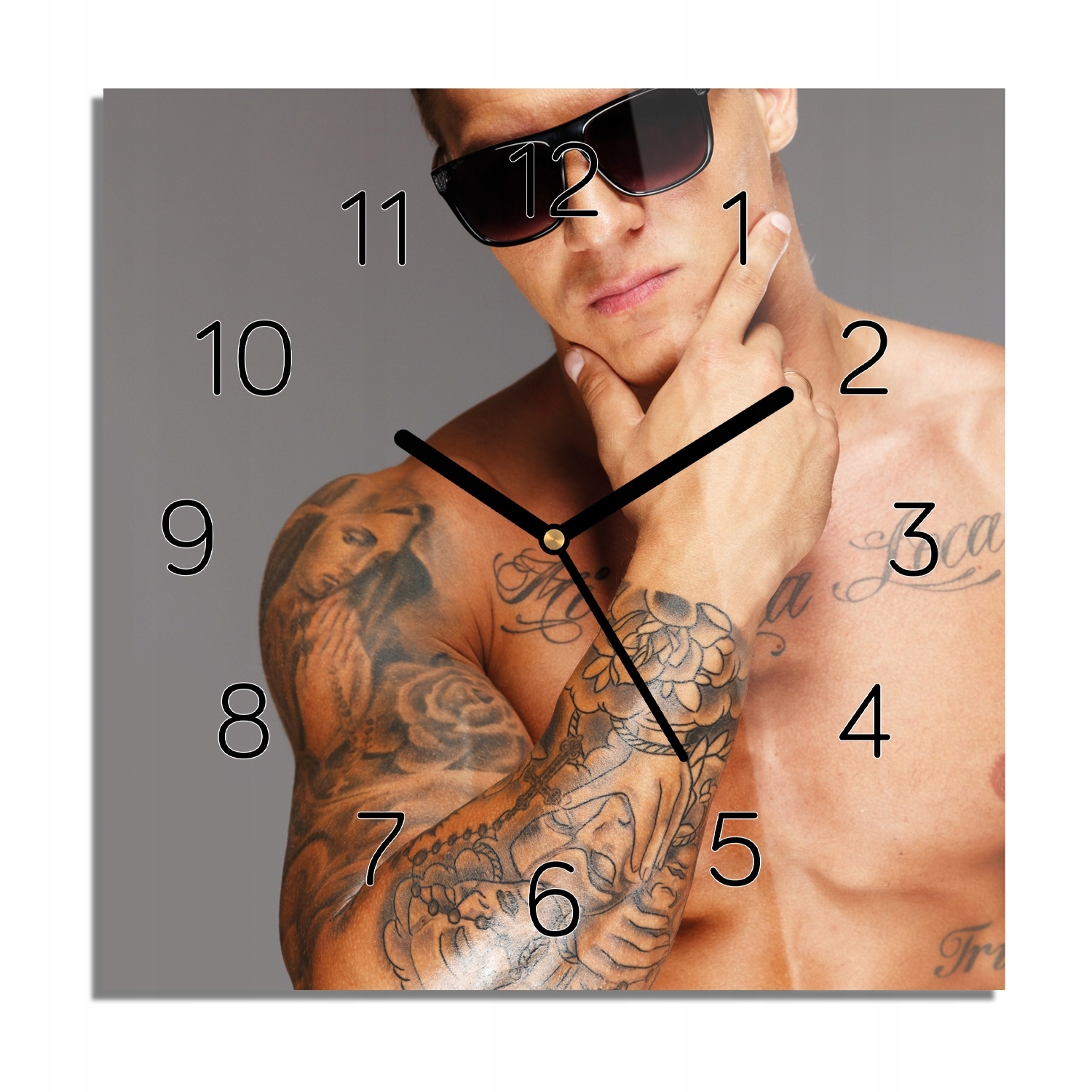 

Ciało tatuaż facet foto-zegar do sypialni 30x30