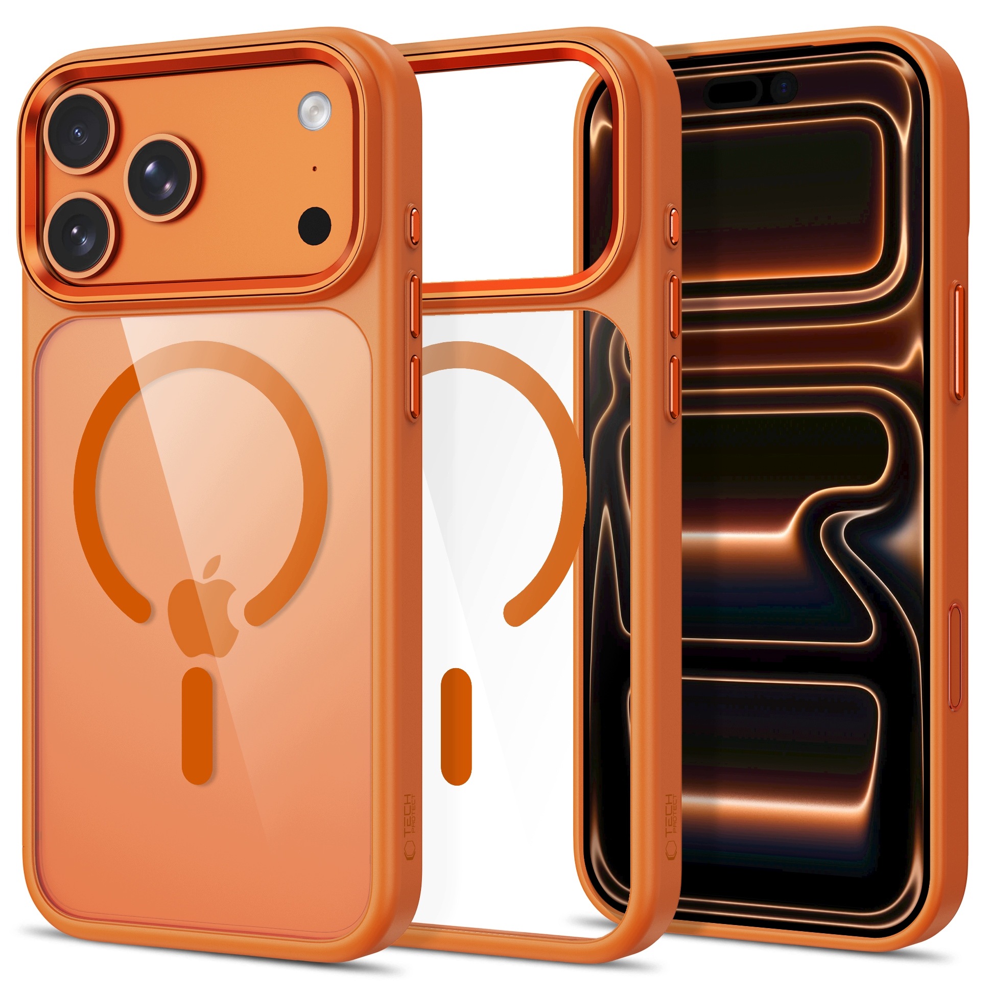 Tech- Protect Magmat MagSafe Cc iPhone 17 Pro 18 Pro Cosmic Orange/ Clear