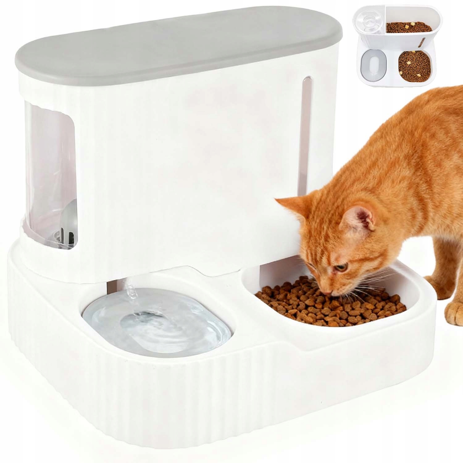 Levně Automatický Výdejník Vody A Krmiva Miska Pro Kočky A Psy Dávkovač 2V1 Napáječka