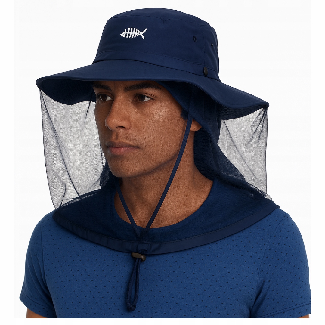 KAPELUSZ PRZECIWSŁONECZNY Z SIATKĄ MOSKITIERĄ CZAPKA OCHRONNA - CZAPKI Rozmiar uniwersalny