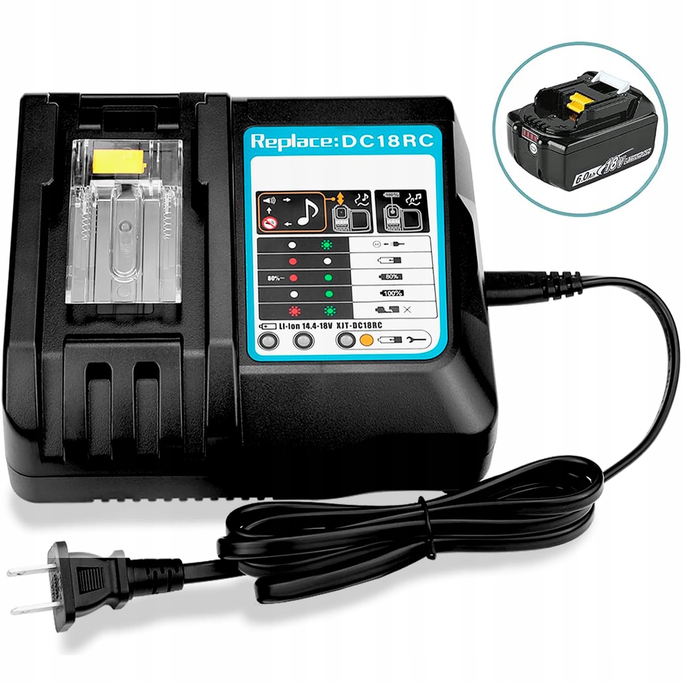 Nabíječka Pro Makita Baterií Li-ion DC18RC 14.4-18V 3A S Ochranným Systémem