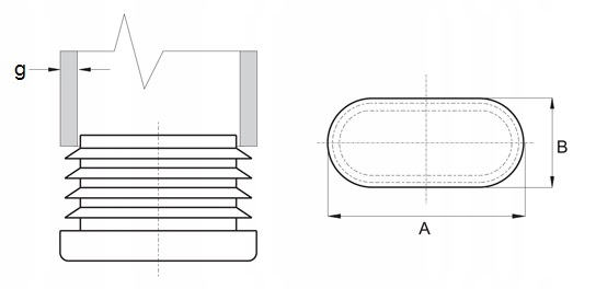 10SZT ZAŚLEPKA RURY OWALNA 30x15 CZARNA ZATYCZKA Stan opakowania oryginalne
