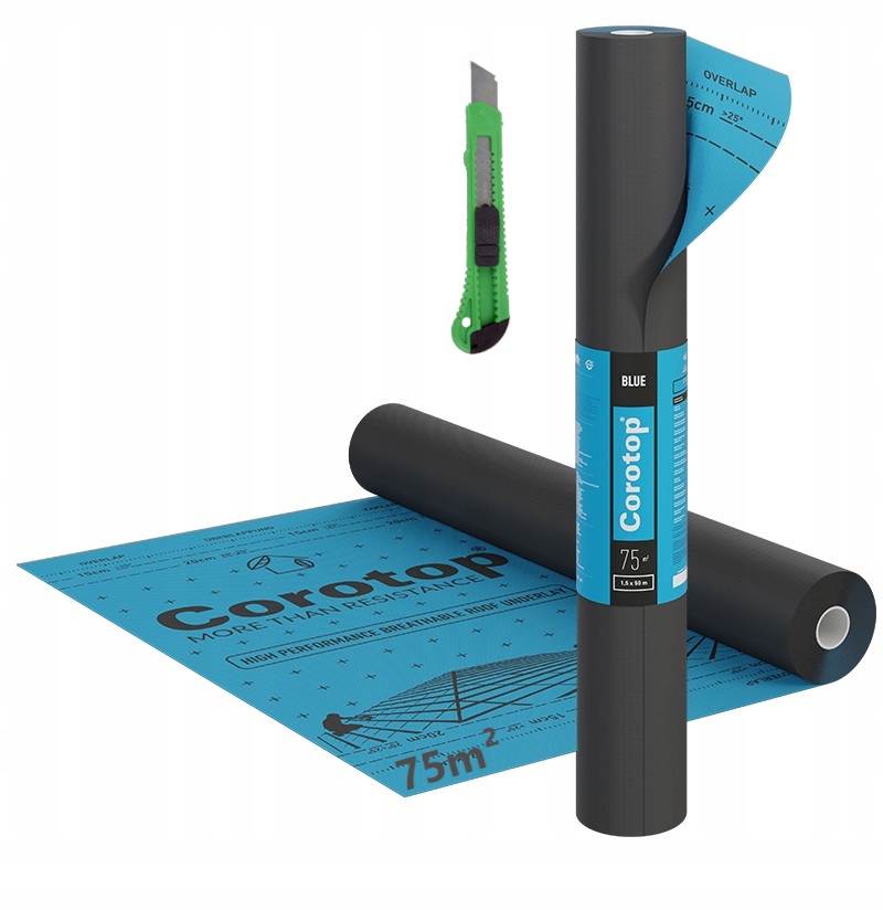 Strešná Membrána Izolačná Fólia Na Strechu Corotop Blue 140g 1,5x50m 75m²