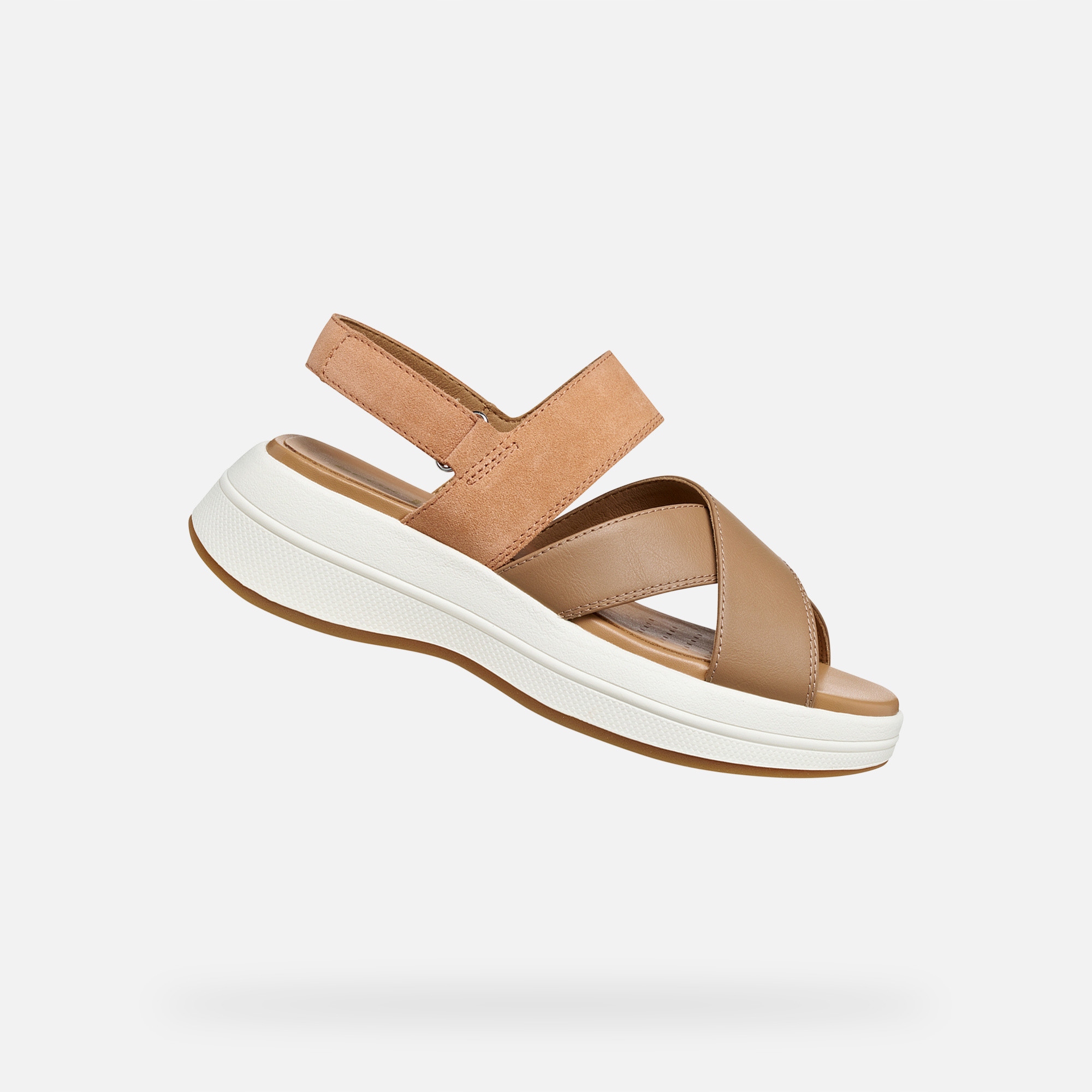 Geox Hnědé dámské sandály Geox Spherica Ecub-3 S