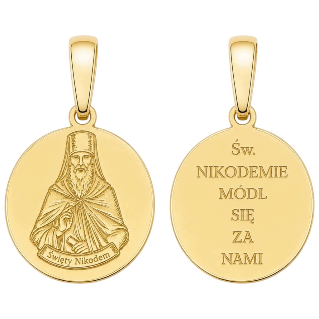 Stříbrný medailon Ag 925 pozlacený sv. Nikodémem MDC144G