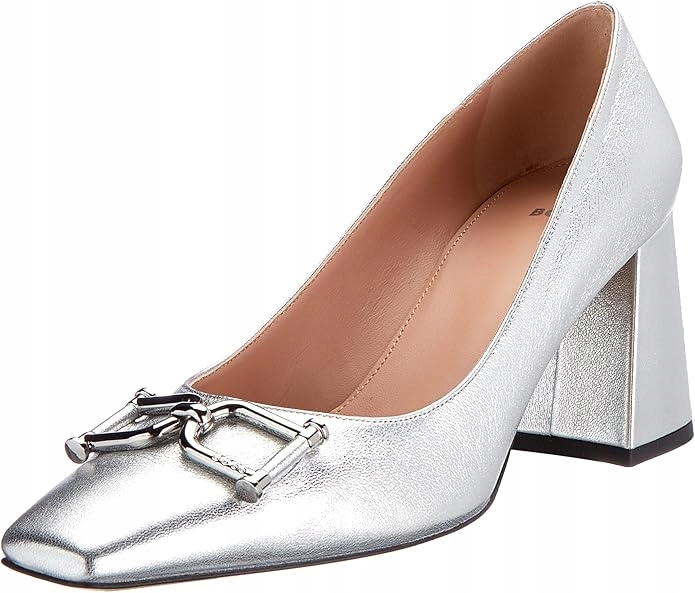 Boss Dámské Stříbrné Kožené Lodičky Na Podpatku 35,5 J1C