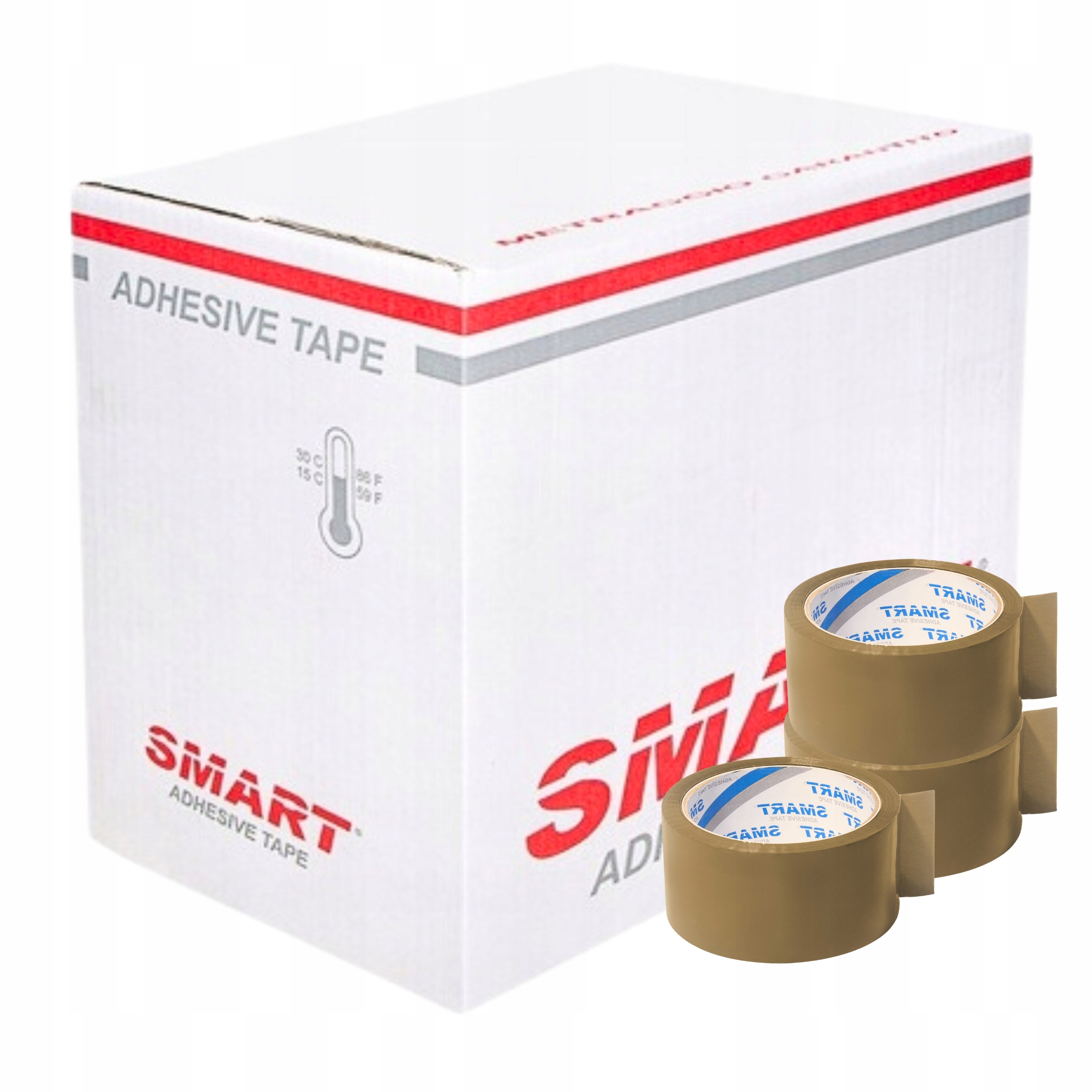 Taśma Pakowa Brązowa 48/66y Klejąca Mocna Smart AS01 36szt