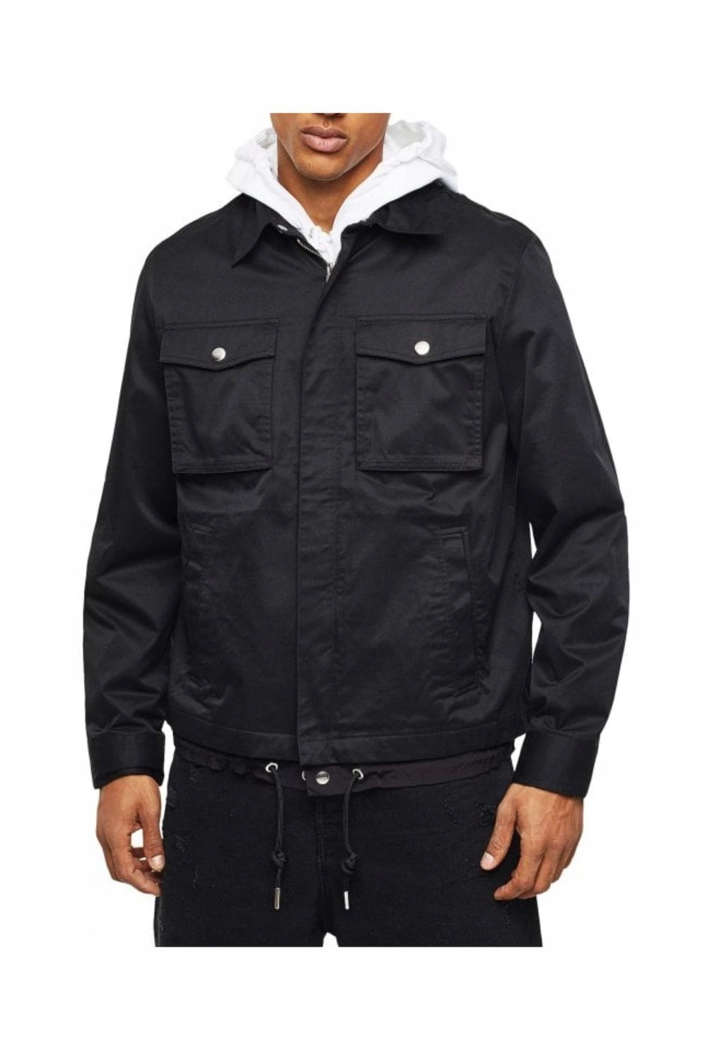 Bunda Diesel unikátní černá s límečkem, módní bavlněná, vel. M