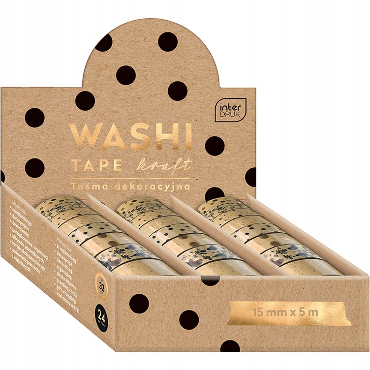 Dekorační páska 5m Kraft 24ks Barevná