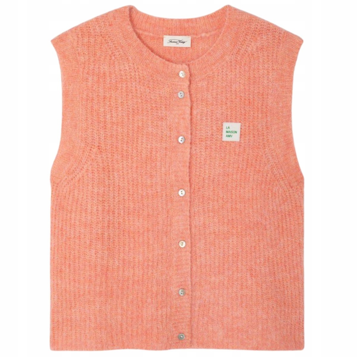 Vesta Gilet Melange White Peaches Melange L American Vintage