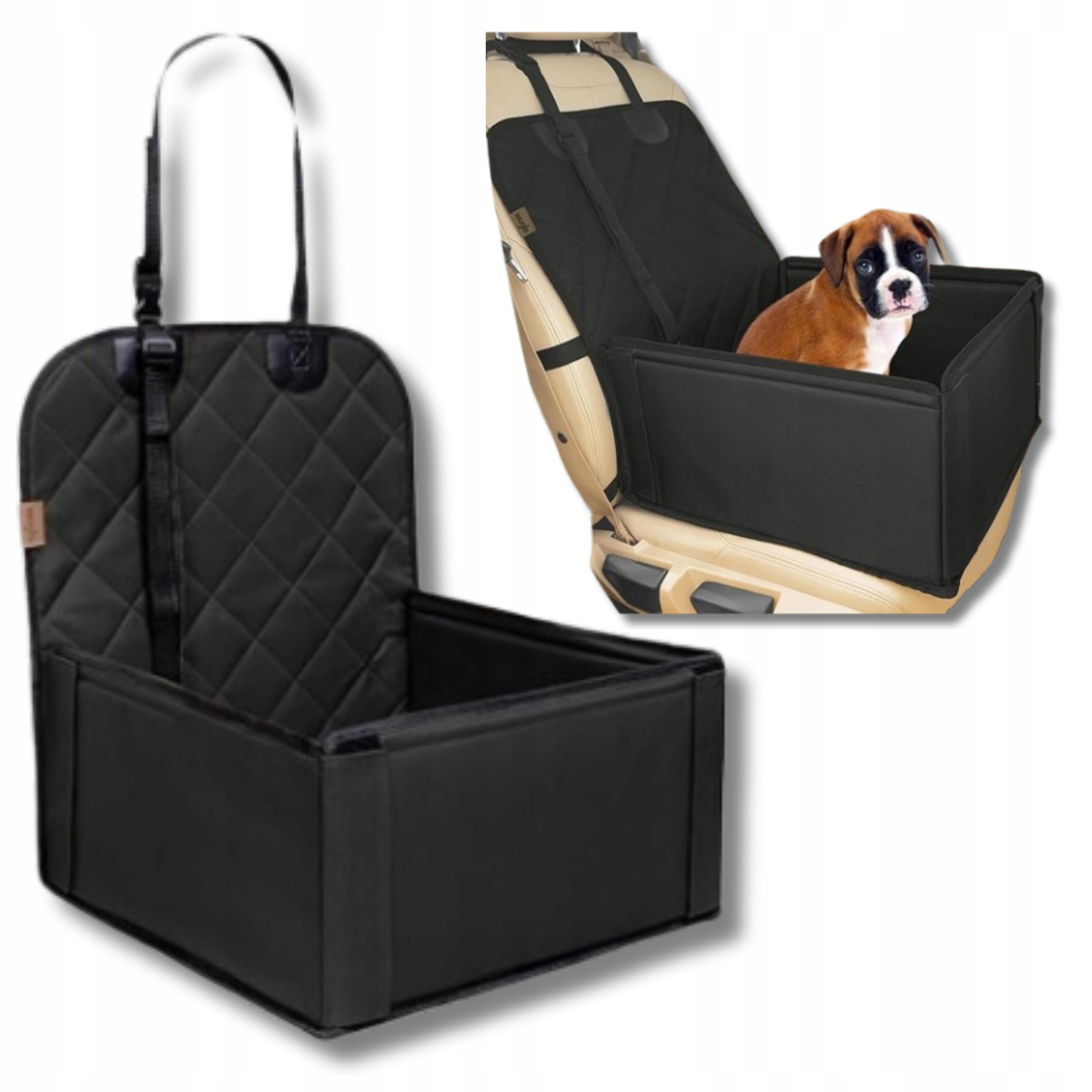 Sedačka Přepravka pro psa do auta 3 skládací pásy 45x45 Voděodolná