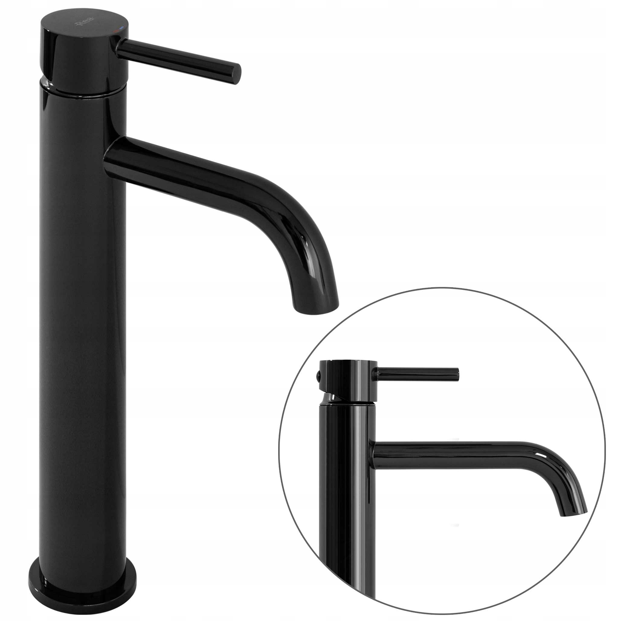 Umývadlová batéria čierna, vysoká, stojaca Rea Lungo Lesk Metalik