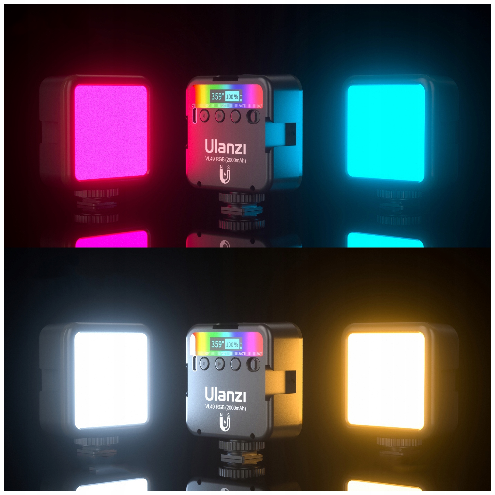 Lampa RGB oświetlenie ciągłe LED 2000mAh vlog foto Kod producenta 2287