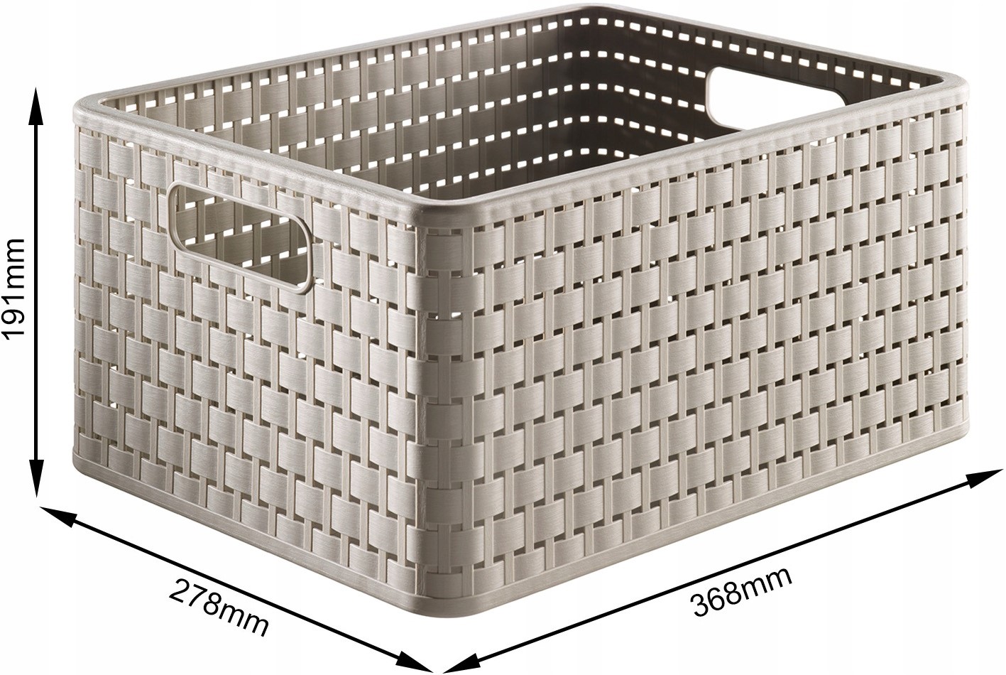 Pojemnik Kosz uniwersalny domowy Rotho 18 l Beżowy Marka Rotho