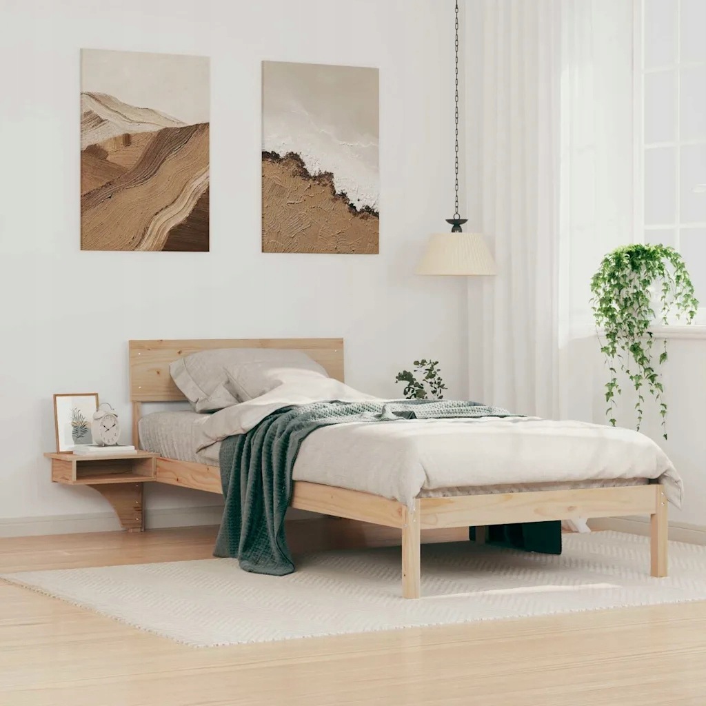 vidaXL Rám postele s čelo Hnědá 90 x 200 cm Masivní borové dřevo
