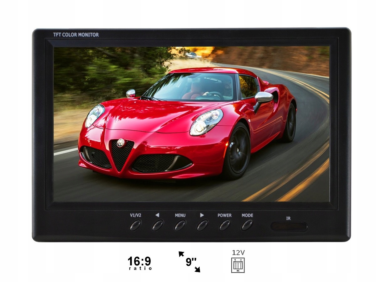 Monitor samochodowy 9 cali z ramką do cofania 12V PILOT Kod producenta NVOX HT 990 A