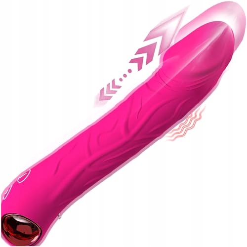 BUDOLI Wibrator Dildo Z Funkcją Pchnięć 2w1 Punkt G Silikon 10 Trybów