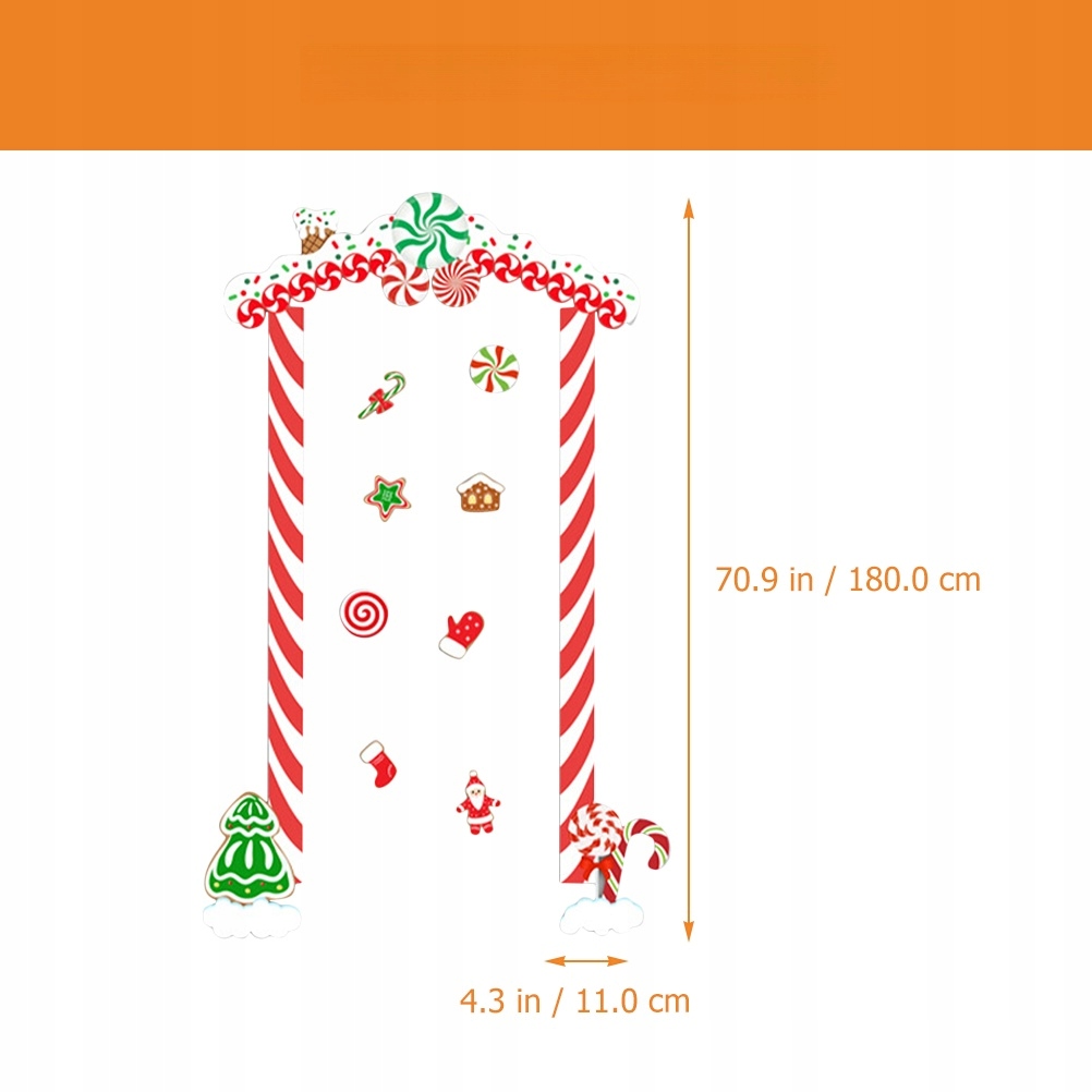 1 ZESTAW ŚWIĄTECZNEJ NAKLEJKI NA POKRYWĘ DRZWI WAKACYJNE DRZWI Szerokość 50 mm