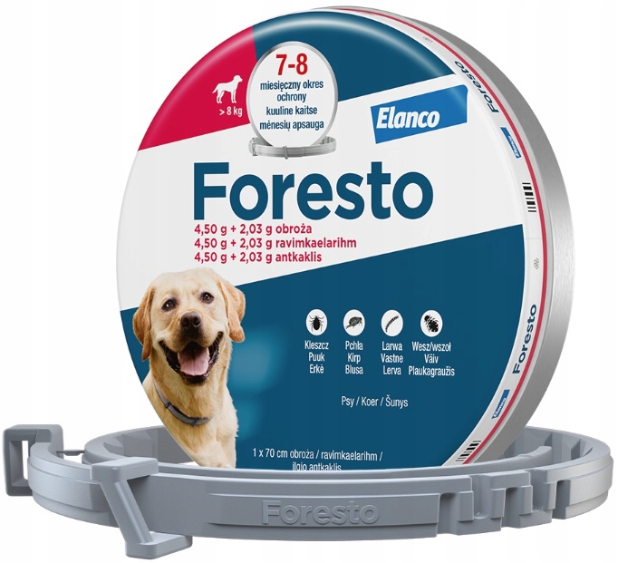 Foresto Obroża Na Kleszcze Pchły Psa Od 8kg 70cm