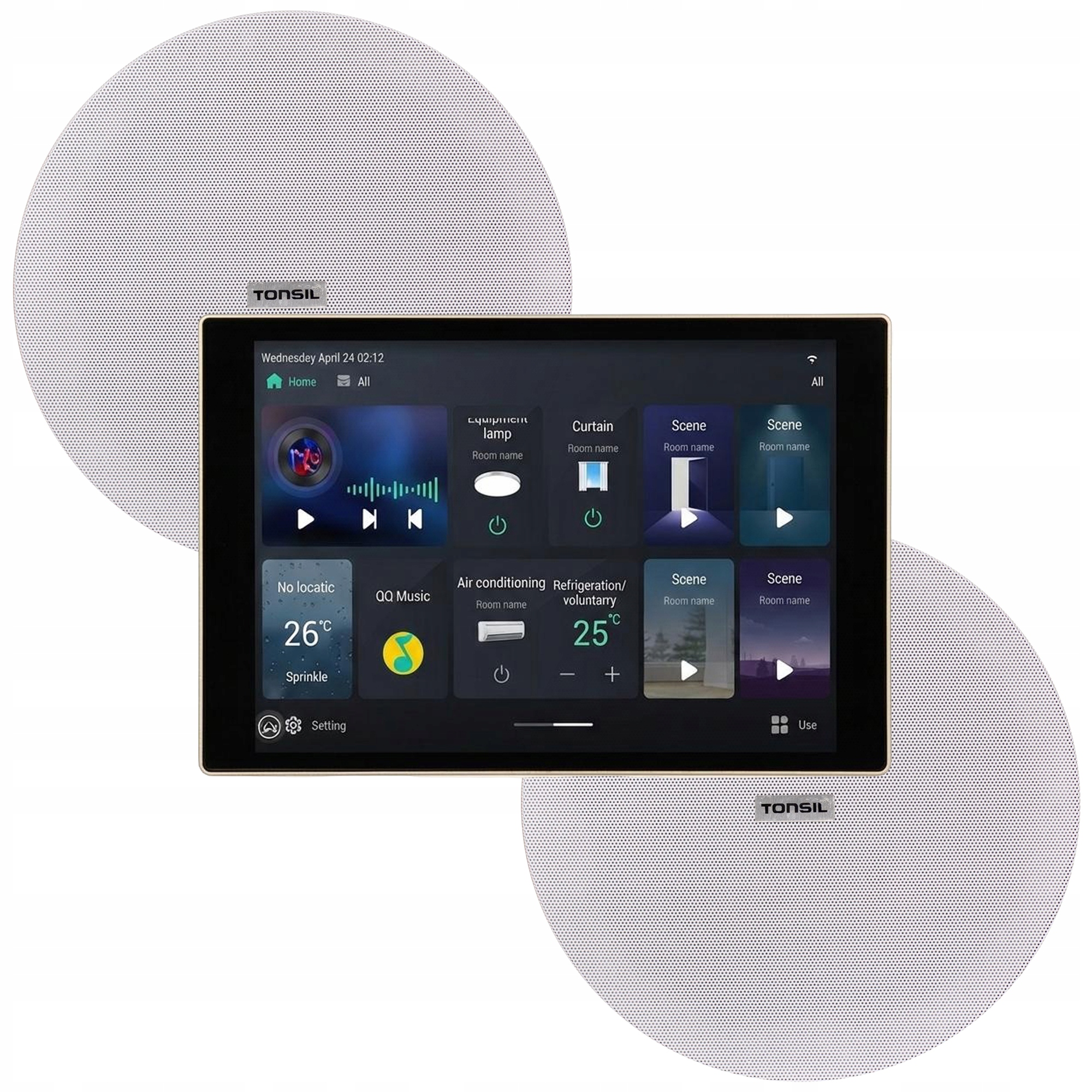 Tonsil Nástěnný přehrávač Android Zesilovač WS-90 2x reproduktor Zgsu 200 S