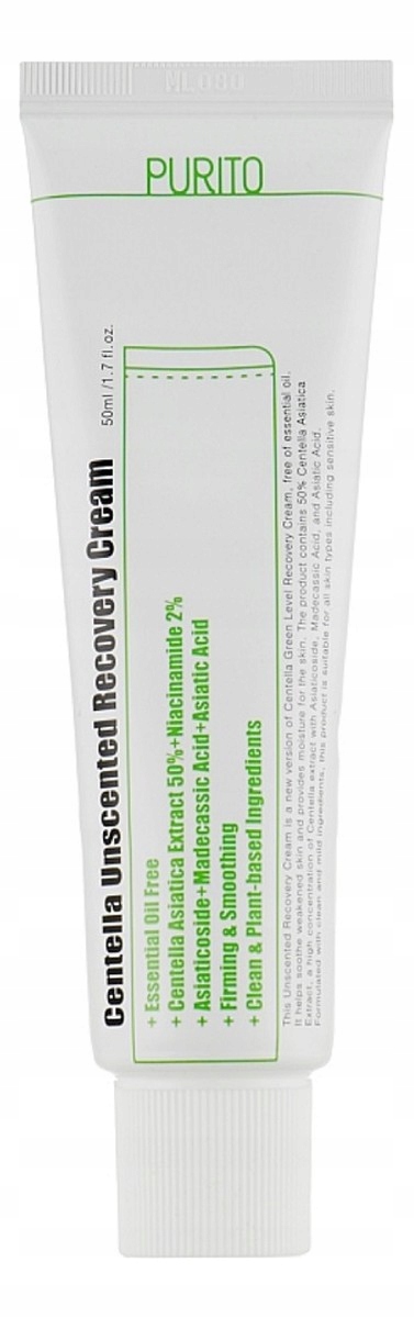 Purito Centella Unscented Recovery krém na bázi pupečníku asijského 50 ml