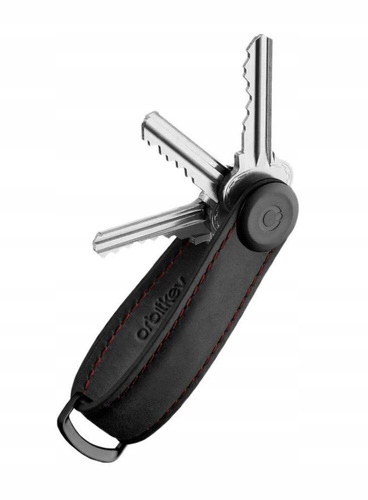 Kožené pouzdro na klíče Orbitkey Key Organiser Crazy Horse obsidian červená barva