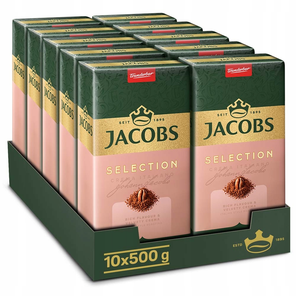 Kawa mielona Jacobs Crema Selection Italiano 10x 500g [5kg kawy]