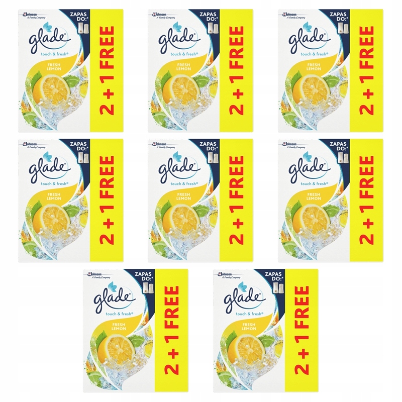 Osvěžovač vzduchu Glade Touch&amp;fresh fresh lemon zásob 2+1 3x10ml X8