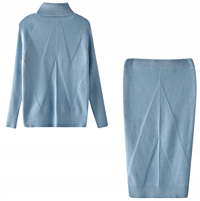 MD небесно-голубой комплект гольф пуловер + юбка размер универсальный