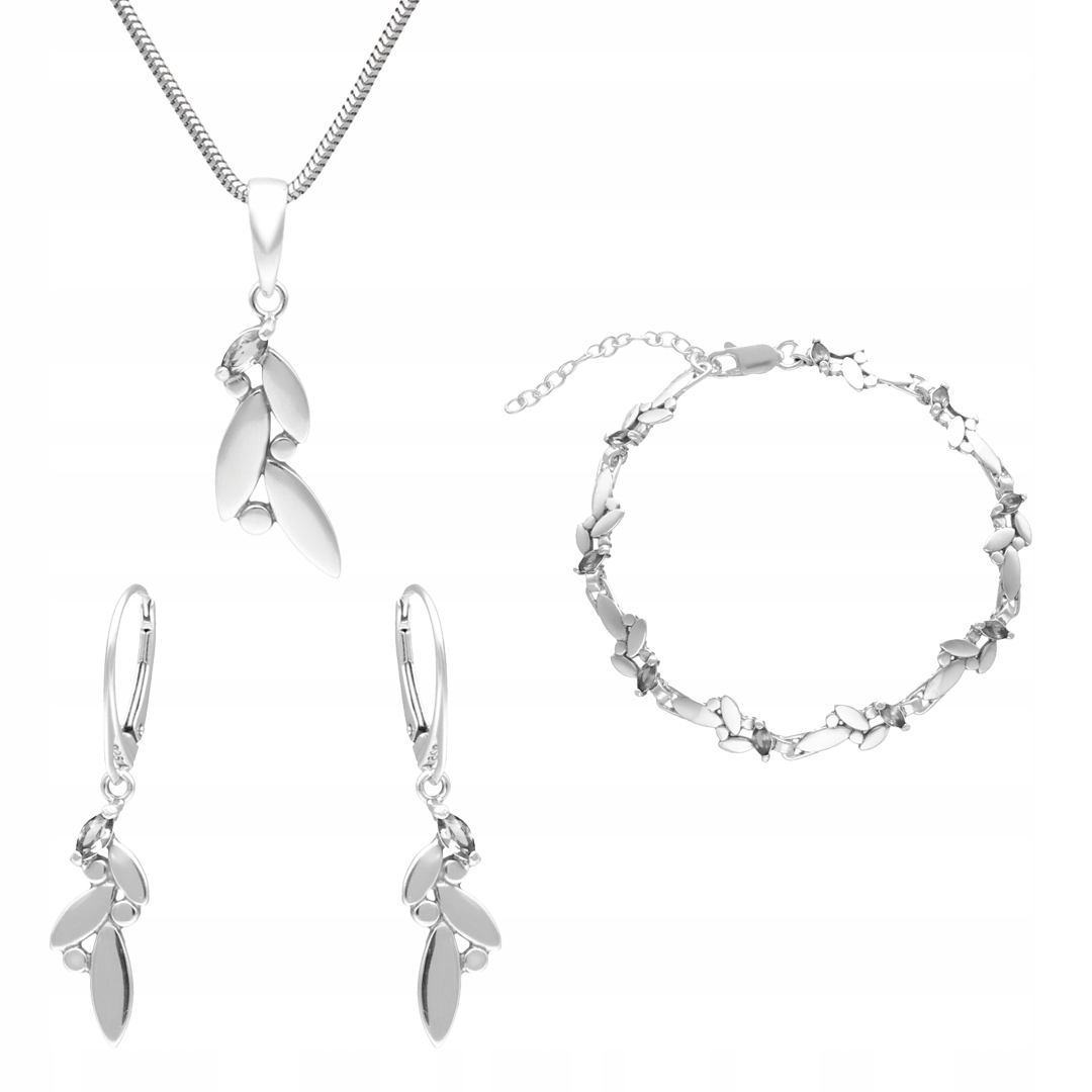 Komplet s bílou zirkonií stříbro