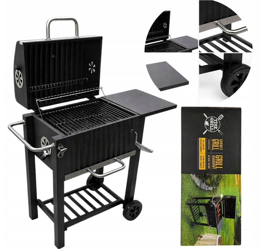 Grill Ogrodowy węglowy Time For Grill Duży Ruszt Termometr Wentylacja