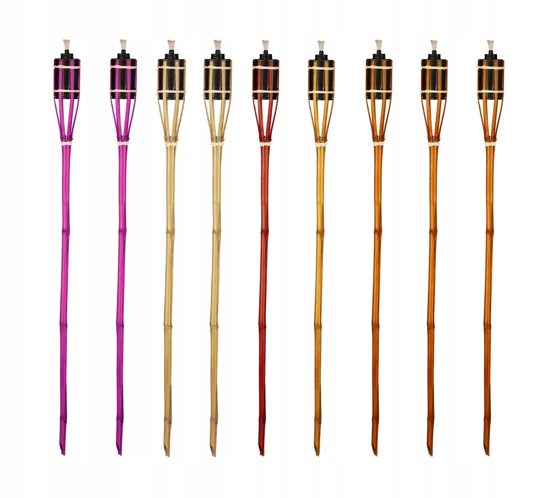 RELAXDAYS - POCHODNIA BAMBUSOWA 90CM ZESTAW 9SZT RÓŻNE KOLORY