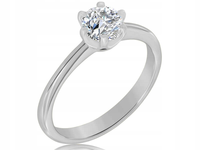Prstýnek z bílého zlata 585 s laboratorním briliantem r21 zásnubní