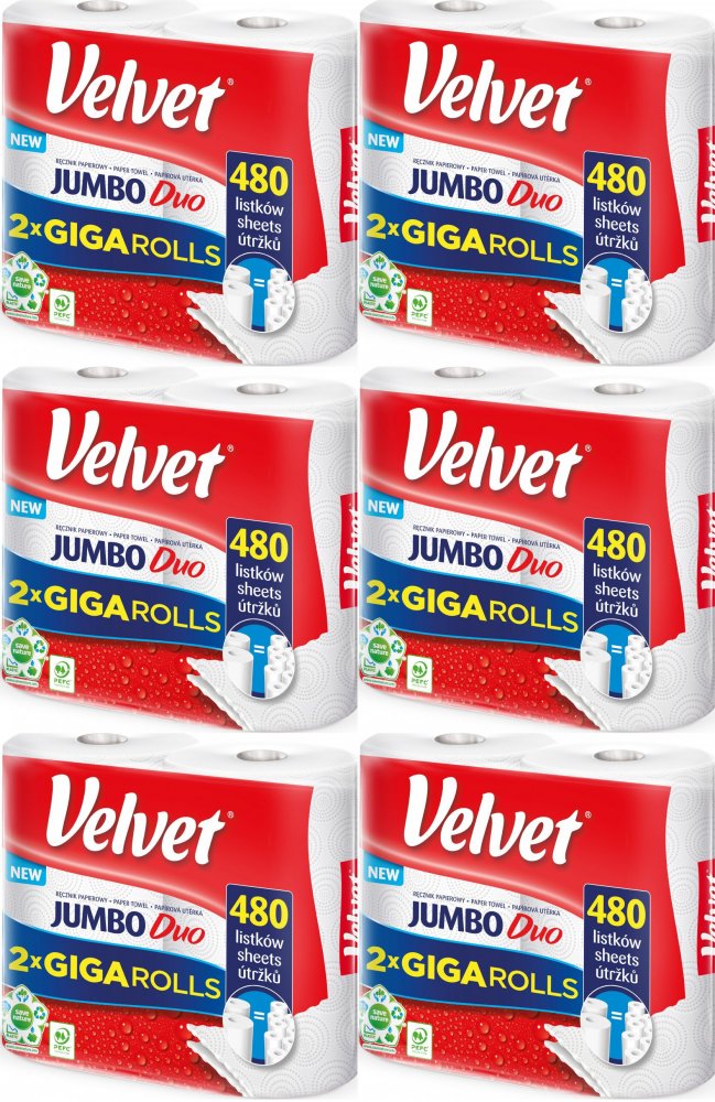 

Velvet ręcznik papierowy Jumbo Duo 2 Giga Rolki x6