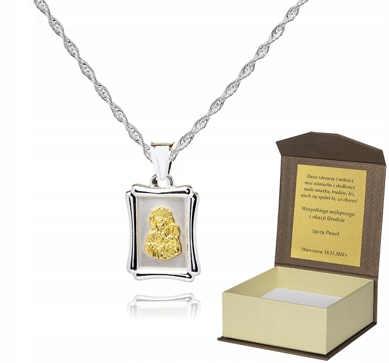 925 Stříbrný řetízek medailonek Dedikace 45 cm S1M2