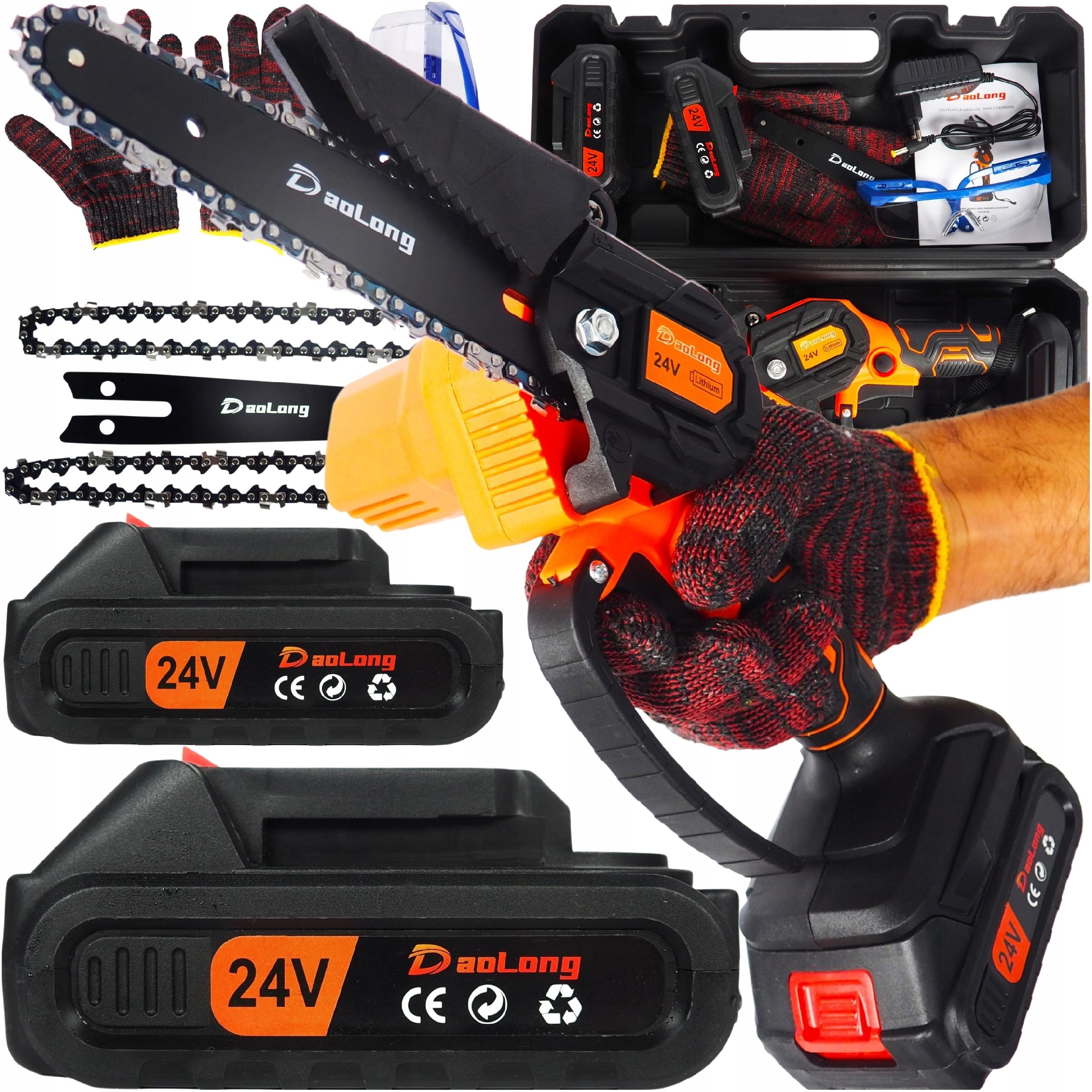 Piła Łańcuchowa Akumulatorowa 6” 2x Akumulator 2x Łańcuch Wydajna 1000W