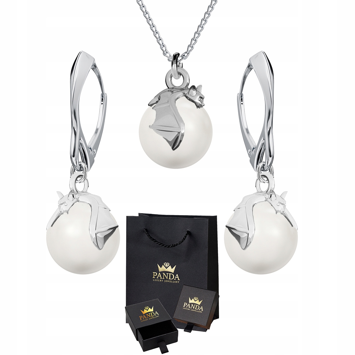 

Komplet Biżuterii Nietoperz Swarovski Srebro 925