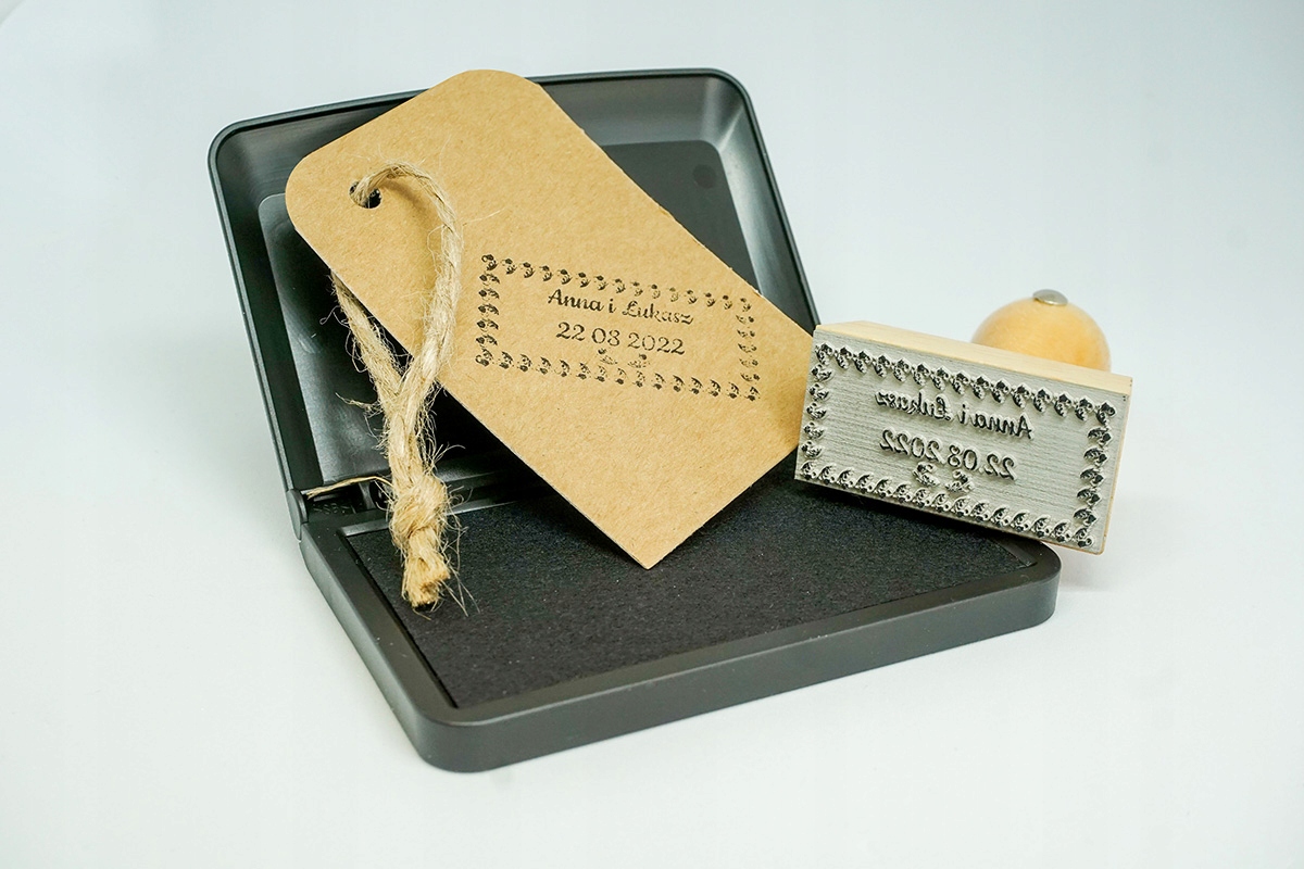 Pieczęć Stempel 50x30 mm Pieczątka na Ślub Wesele Liczba sztuk 1 szt.