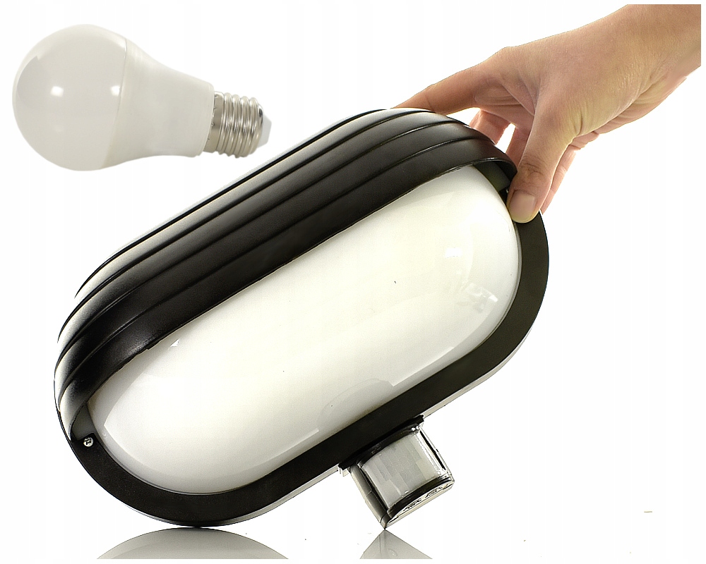 

Wejściowa Lampa na Elewację czujka+led e27 Zestaw